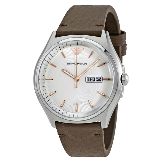 時計 Emporio Armani OROLOGI Brown LeatherBelt Band For EMPORIO ARMANI Watch DARK BROWN Genuine Leather