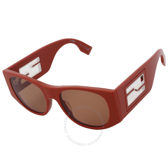サングラス FENDI Woman Sunglasses Brown FE40109I 55e Fendi Brown Oval Ladies Sunglasses FE40109I 55E 54