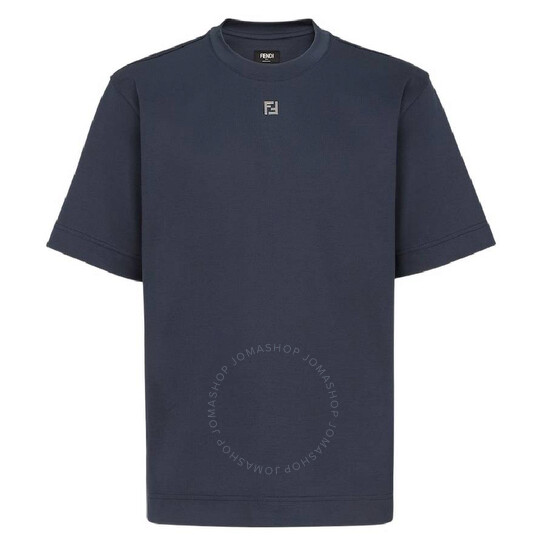 FENDI| (COTTON T-SHIRT (FY0936 ARYR F0QB0)) Fendi FF Metal Detail Cotton T-Shirt, Size Small FY0936-ARYY