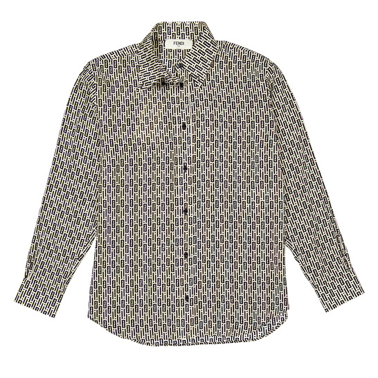 シャツ Fendi Printed Silk Shirt FENDI graphic-print Silk Shirt | Brown | FARFETCH