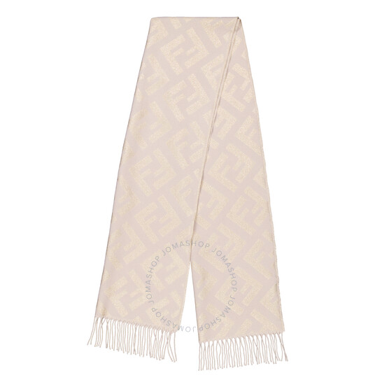 Fendi Jacquard Fringed Edges Cashmere Scarf FXT260-AIX5
