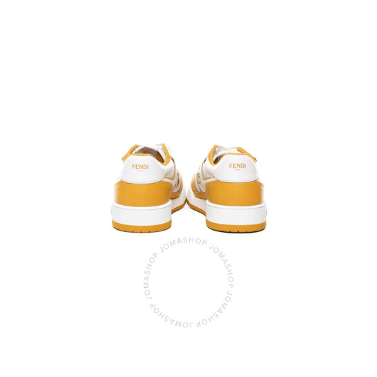 Fendi Leather Low-Top Match Sneakers, Brand Size 7 ( US Size