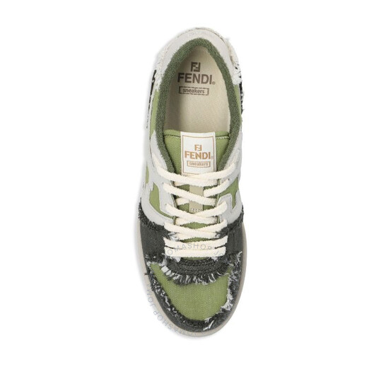 Fendi Match Denim Low-Top Sneakers, Brand Size 8 ( US Size 9