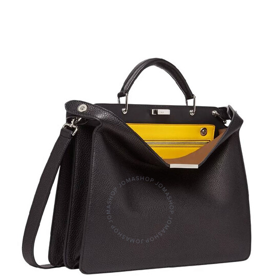 【送料&関税込】Fendi Peekaboo Handbag Fendi Black Peekaboo Goatskin Large Handbag ○ Labellov
