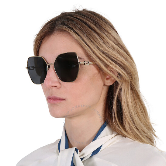 FENDI ハタフライフレムサンクラス FE40033U 10A Fendi Smoke Butterfly Ladies Sunglasses FE40033U 10A 59