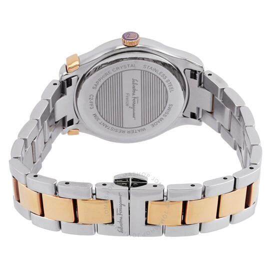Ferragamo 1898 Black Dial Ladies Two-Tone Watch F63SBQ9509
