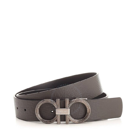 Salvatore Ferragamo Unisex Black/Brown Leather Reversible