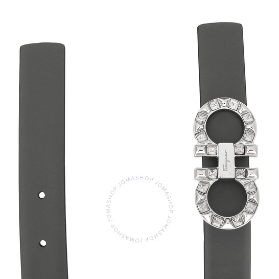 Ferragamo 両面調整可能 Gancini Crystal ベルト／230205 764066 Ferragamo Adjustable Reversible Gancini Cystal Belt, Size 95