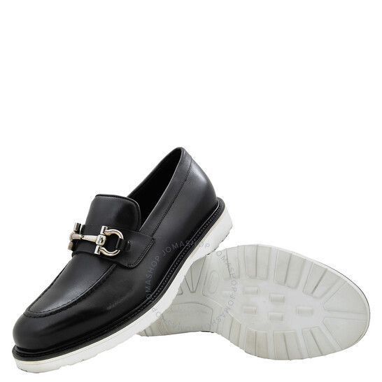 Ferragamo Black Leather Chelsea Loafers, Size 5.5 02A861