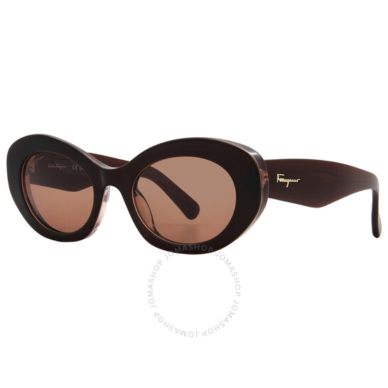 入荷now 安全 Sunglasses Ladies Oval Brown Ferragamo SF1080S 53 211 靴