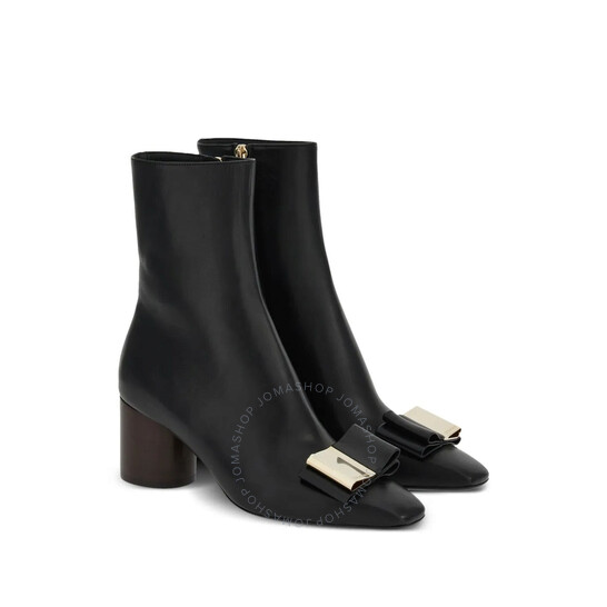 【送料&関税込】Ferragamo Leather Ankle Boots Ferragamo Black Leather Ankle Boots Salvatore Ferragamo