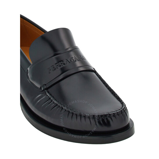 Ferragamo Fort Signature Leather Loafers, Size 5.5 021722