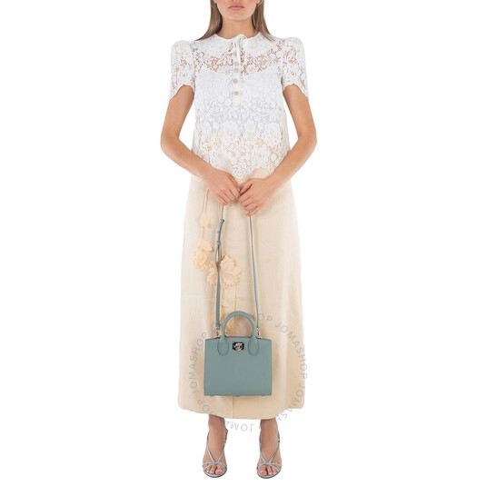 Salvatore Ferragamo ♪ STUDIO BOX BAG 211424 Ferragamo Salvatore Ferragamo Studio Box Monogram Print Tote