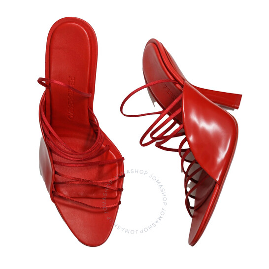 サンダル・ミュール Salvatore Ferragamo Red leather Altaire mules Salvatore Ferragamo Altaire Leather Peculiar High-Heeled