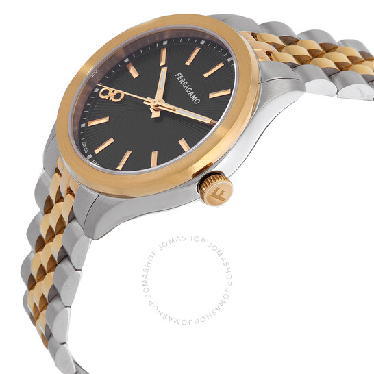 【国内即納】Ferragamo フェラガモ SFU100423 レディース 腕時計 Ferragamo New Lady Quartz Black Dial Two-Tone Watch