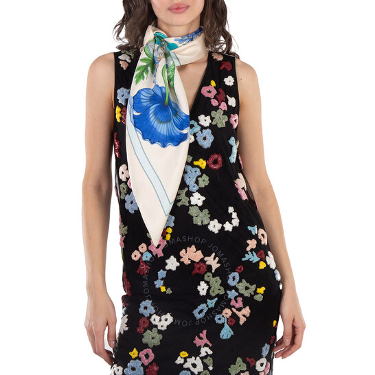 ボレロ・ショール Ferragamo Silk scarf Madras print Ferragamo Floral-Print Silk Scarf | Neiman Marcus