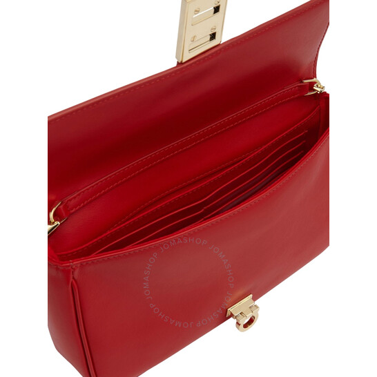 Ferragamo Red Calfskin Mini Chain Bag 218340 769778