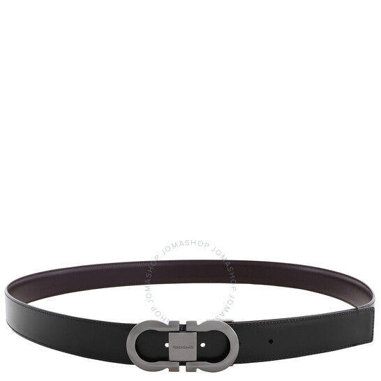 Ferragamo Reversible Double Gancini Leather Belt, Size 115
