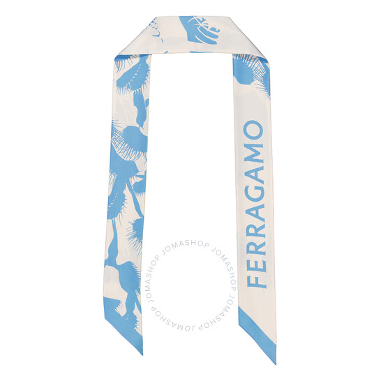Ferragamo正規品/関税送料込み SILK BANDEAU Scarf Ferragamo Venus Print Silk Skinny Scarf Bandeau 320903