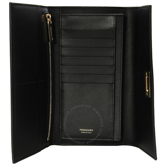 Ferragamo Wanda Fold-Over Leather Continental Wallet 220433
