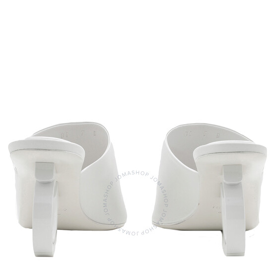 サンダル・ミュール FERRAGAMO SANDAL (01D212751059 001) Ferragamo White Nappa Astro 70 Elinda Slide Sandals, Size 5