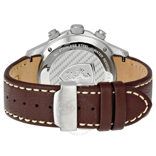 早い者勝ちFerrari FE-07-ACC 腕時計　スイス製 Ferrari Scuderia Silver Dial Chronograph Brown Leather Men's