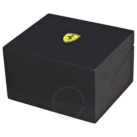 Ferrari Scuderia Silver Dial Chronograph Brown Leather Men's