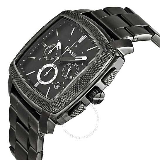 【ジャンク品】FOSSIL MACHINE FS4719 Fossil Machine Chronograph Black Dial Smoke Ion-plated