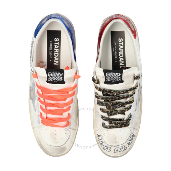 GOLDEN  スタタン ロトッフ スニカ GWF00128F007276 82942 Stardan in nappa leather with metallic silver leather star