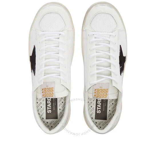 Golden ｜SNEAKERS (GMF00328 F003028 10283) Men's Stardan in white mesh with black suede star