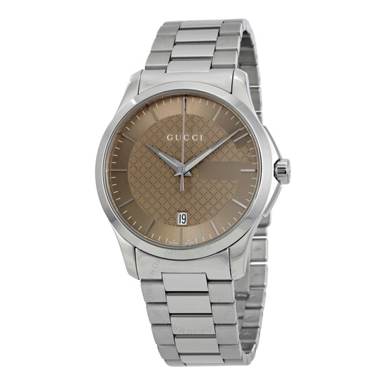 Gucci G-Timeless Brown Dial Stainless Steel Unisex Watch