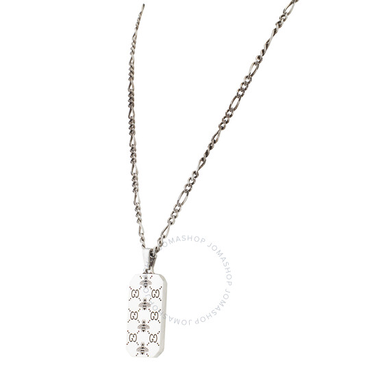 Gucci GG and bee engraved pendant necklace YBB728265001