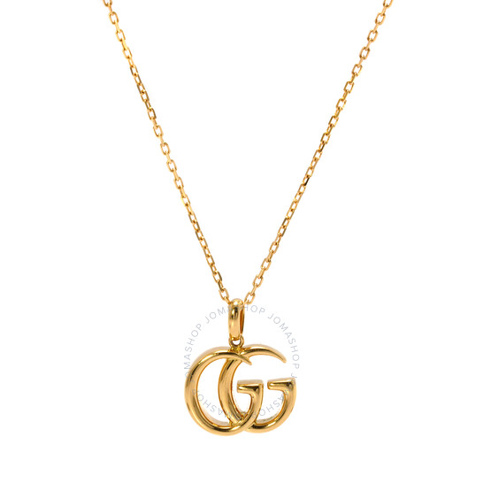 Gucci GG Running Yellow Gold Small Double G Pendant Necklace