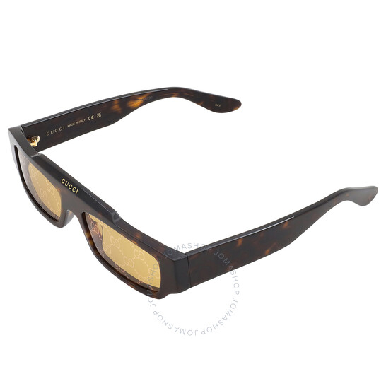 Gucci Gold Logo Browline Men's Sunglasses GG1592S 002 55