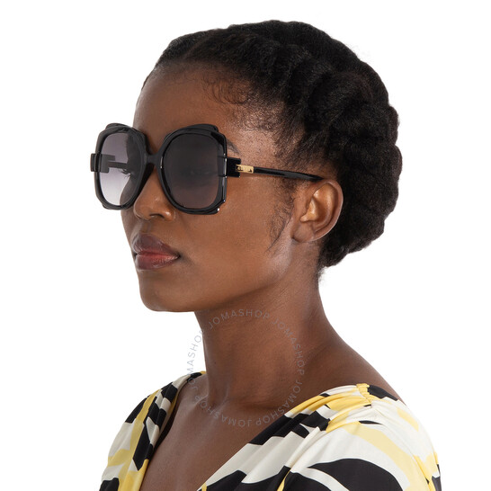 いラインアップ Gucci Grey Irregular Ladies Sunglasses GG1431S 001 57 小物