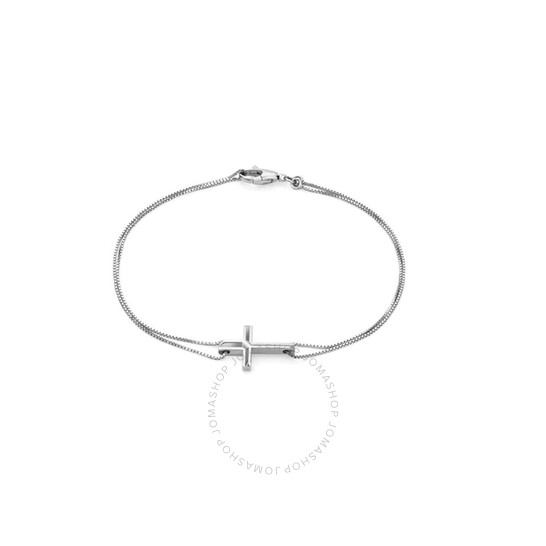 Gucci LINK TO LOVE 18K WHITE GOLD CROSS BRACELET