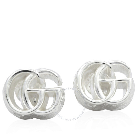 Gucci Sterling Silver GG Marmont Logo Earrings