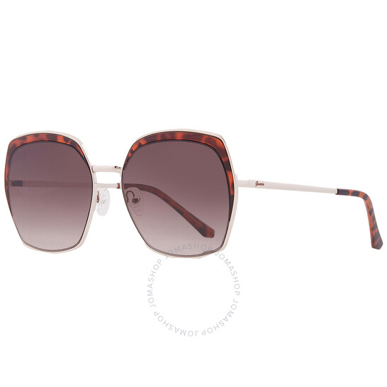 Guess Factory Brown Gradient Butterfly Ladies Sunglasses