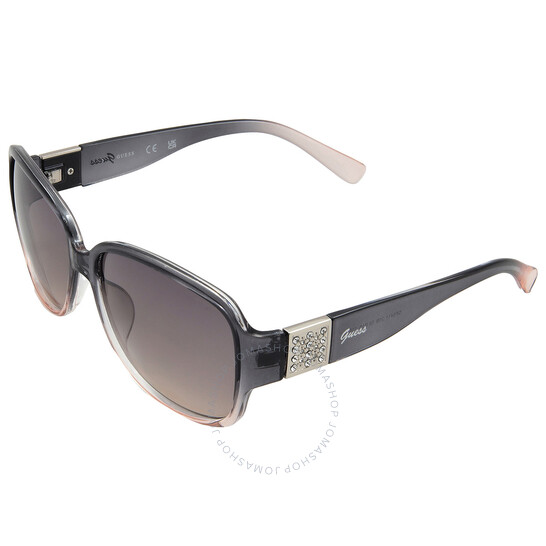 Guess Factory Smoke Gradient Rectangular Ladies Sunglasses
