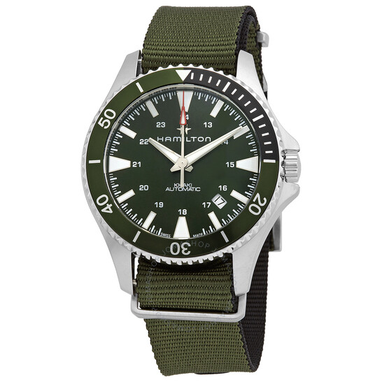 Hamilton Khaki Navy Automatic Green Dial Sprite Bezel Men's