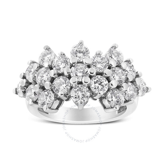 ☆nff☆ holy dots ringwhite nff47 1.00 CTTW Flower Motif Diamond Ring in White Gold | New York