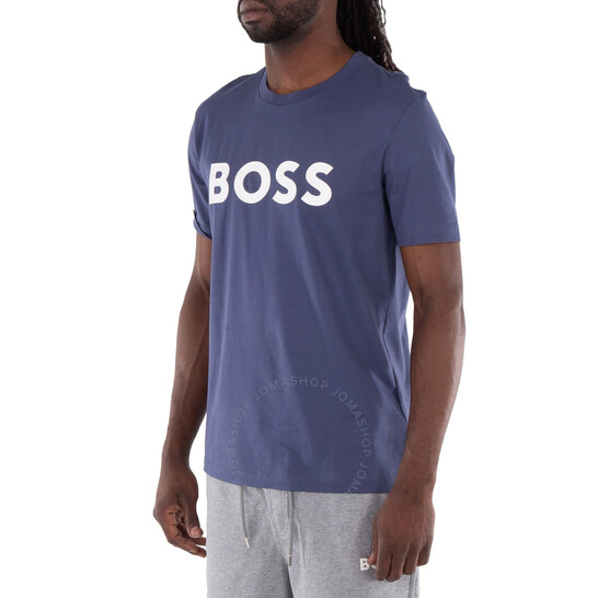 Hugo Boss Logo Print Cotton-Jersey T-Shirt, Size Medium