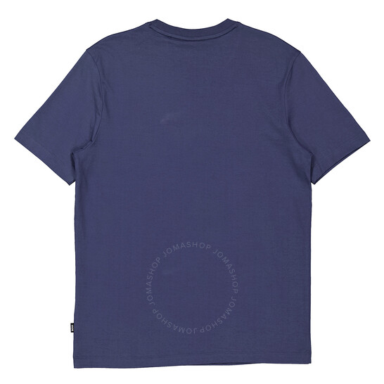 Tシャツ・カットソー BOSS Men T-shirt Blue 50495742 404 Hugo Boss Logo Print Cotton-Jersey T-Shirt, Size Medium