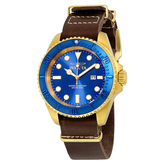 【激安大特価！】 Blue Diver Pro Invicta Dial 17581 Watch Men's Leather Brown カラーリング・白髪染め