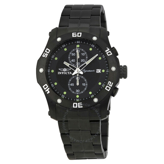 【激安アウトレット!】 Invicta Signature II Chronograph Black Dial Men's Watch 7387 時計