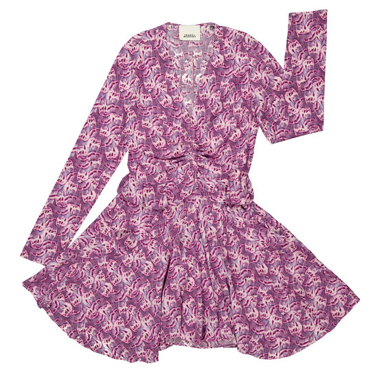 Isabel Marant Ladies Pink Usmara Printed Silk Dress, Brand