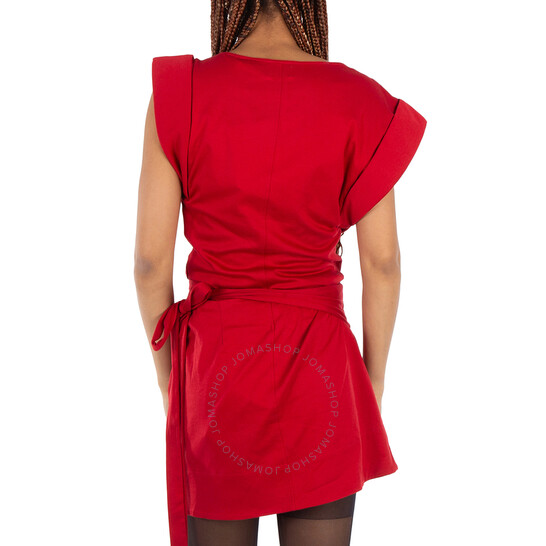 Isabel Marant TS0207FAA1N41I01BK 関税送料込 Isabel Marant Ladies Red Maisan Draped Cotton T-Shirt, Size