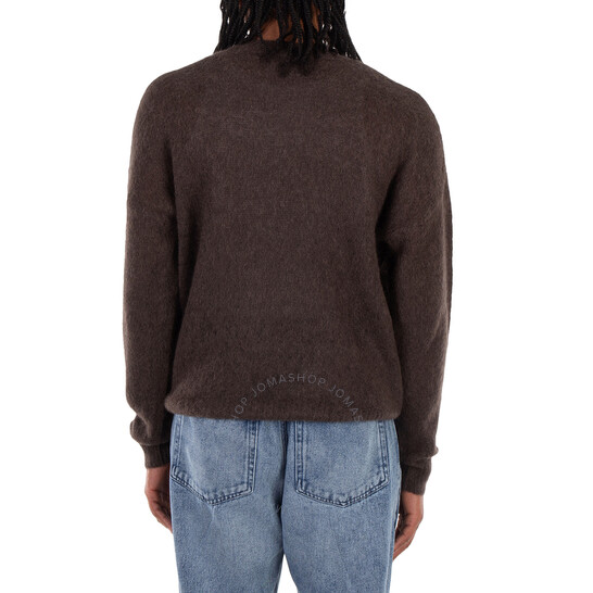 Isabel Marant Men's Brown Drany Mohair Logo Sweater, Size