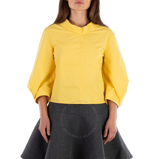 Jil Sander Ladies Sunbeam Cowl-Effect Cotton Blouse, Brand