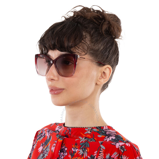 JIMMY CHOO キャットアイフレムサンクラス SEBAS 7W5 Jimmy Choo Burgundy Gradient Cat Eye Ladies Sunglasses SEBA